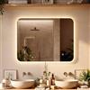 CLP Specchio Bagno LED Rettangolare, dimmer Touch, 3 tonalita Luce, antiappannamento, Specchio da Parete Senza Cornice Palmiro, Dimensione:60x100 cm