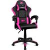 DRIFT GAMING DR35 - Sedia da gaming ergonomica professionale con supporto lombare e braccioli 2D regolabili, reclinabile a 135°, base robusta, ruote silenziose, rivestimento in similpelle, Nero/Fucsia