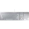 CHERRY KC 6000 SLIM, Tastiera di design Ultrapiatta, per l'Unione Europea QWERTY, Con Filo Porta USB-A, Tasti Silenziosi, Scritte a lunga Durata, Argento, EU - QWERTY