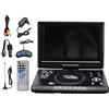Yinchus Lettore Dvd Portatile per Auto da 9,8 Pollici Lettore Dvd VCD Gioco Lettore TV Adattatore Radio USB Supporto Radio FM Ricezione-Spina Europea