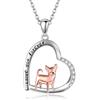 YAFEINI Collana da donna in argento 925 elefante/cane ciondolo collana regalo per le donne, 21.1 mm* 23.8 mm, Argento sterling, Zirconia cubica