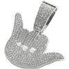 Jpltlvy Catena cubana da uomo con ciondolo a forma di mano portafortuna hip hop streetwear collana per performance rap e regalo alla moda per lui, Cuban (45 cm)