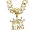 Jpltlvy Collana da uomo hip hop con ciondolo a forma di corona king streetwear, gioiello audace regalo per uomo, 45 cm