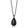 Jpltlvy Collana da donna in acciaio inox minimalista con ciondolo a forma di goccia d'acqua, apribile, idea regalo, 50 cm