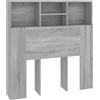 vidaXL Testiera con ripiani Grigio Sonoma 100x19x103,5 cm