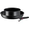 Tefal Ingenio L39993, set completo, colore nero, realizzato in alluminio, rivestimento antiaderente minerale, colore nero, indicatore di temperatura