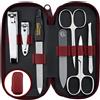 Flipfeld GmbH Set per manicure marQus, 7 pezzi - include lima in vetro, prodotto a Solingen, colore rosso