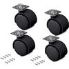 kippen 1614X2 - SET DI 4 RUOTE GEMELLATE DA MM.50 CON PIASTRA GIREVOLE