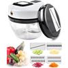 BROTOU Taglierina per cipolle, taglia verdure manuale, 520 ml, tritatutto per insalata, carne, aglio, noci, frutta e erbe aromatiche (5 in 1 Allrounder con spazzola)