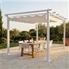 Cosma Pergola 4x4 mt, in Alluminio/Poliestere Bianco con Telo Bianco