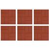 KFPOERTFGD Set di 6 pietre quadrate per marciapiedi, 40,5 x 40,5 cm, in gomma rossa, per giardino, terrazza, progettazione di sentieri