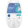 Chicco Tettarella Compatibile con Biberon Perfect 5, Benessere e Original Touch, 6+ Mesi, Anticolica, Tettarella Flusso Pappa, per Latte e Biscotti, in Silicone Soft Sense, Trasparente, 2 Pezzi