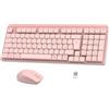LeadsaiL Tastiera e Mouse Meccanica Wireless FA98, Basso Profilo Switch Rossi Tastiera senza Fili con ricevitore 2.4G, 96% Keyboard, 98 Tasti, Silenzioso, Italian QWERTY per PC Mac/Windows-Rose Gold