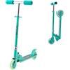 VEVOR Monopattini a Spinta per Bambini, Monopattino Mobilità Urbana a 2 Ruote Luminose, Manubrio Regolabile in Altezza, Pedana Antiscivolo, Telaio Pieghevole e Leggero Fino a ca. 50 kg, Colore Verde