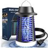Axeqao Lampada Antizanzare, Tecnologia a Scarica Elettrica 4250V AntiZanzare con Tenuta IPX4, Protezione con Luce UV 20W e Illuminazione a LED, Azione Repellente Zanzare per Interni/Esterni