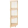 5 five simply smart Libreria Angolare con 4 Ripiani Legno Naturale cm.34x34 h.110