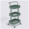 5 five simply smart Carrello con Ruote in Metallo 3 Ripiani colore Verde