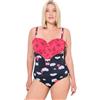 Ulla Popken Donna Costume Intero Nero 46