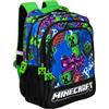 Clondo Zaino Scuola Elementare Bambino 3 Scomparti per fan di Minecraft