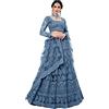 PATLANI Letest Design catena ricamata con Stone Work Woman s Flered Lehenga choli.(Semi Stitched), Blu scuro, taglia unica
