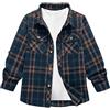 JACKETOWN Camicia Camicia da Bambino a Maniche Lunghe a Quadri per Bambini Camicia Casual per Bambini Camicie in Cotone Camicia per Bambini con Taschino sul Petto