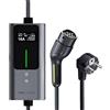 VDLPOWEREU Cavo Ricarica Auto Elettrica Tipo 2, 3,6kW, 6-16A, 5m, EV Cavo di Ricarica Tipo 2 Schuko con LCD Controllo Digitale, Caricatore EV Schuko Tipo 2, IP65, IEC19621-2