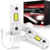 AUXIRACER H3 LED Lampadina, 35000 Lumen Luce Bianca pura 6500K Ricambio per fari Anteriori di Moto al Posto delle Lampadine Alogene Plug and Play, 2 Pezzi