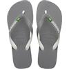 Havaianas Brasil Mix Unisex - Adulto FlipFlop Steel Grey/White/White 33 EU