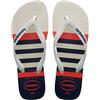 Havaianas Top Nautical Uomo FlipFlop White/White/Navy Blue 37 EU