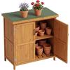 Relaxdays armadietto da Giardino in Legno, Tetto apribile, Marrone