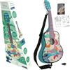 Lexibook, Disney Stitch, La mia prima chitarra acustica in legno, 6 corde in nylon, 78 cm (30), Guida all'apprendimento, plettro e tracolla inclusi, Blu, K2000DLXB