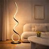 Arcadia Lampada da Terra LED Moderna a Spirale | Piantana Design Contemporaneo | Luce Calda/Fredda | Lampada Salotto Camera da Letto Studio, Arredo Interni Elegante 120 cm (Nero)