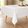 Tex family Tovaglia LIMA Bianca in Tela Cerata PVC Lavabile Antiscivolo Effetto Lino Made in Italy - Cm. 140x140 x4 persone