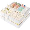 DIMJ Organizer per Cassetti Organizer per Armadio, Divisori per Cassetti Separatori per Cassetti Organizzatore Cassetti, per Calze, Biancheria Intima, 10 Pezzi (Bianco)