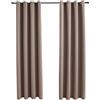 vidaXL 2X Tende Oscuranti con Anelli Classici Eleganti Moderne Tendaggi Casa Rivestimento Finestre Privacy in Metallo Grigio Talpa 140x175 cm