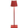 Zafferano, Lampada Poldina Micro, Lampada da Tavolo Ricaricabile e Senza Fili con Controllo Touch, Adatta per Salotto ed Esterni, Dimmer, 2200-3000 K, Rosso, Diametro 7 cm; Altezza totale 27,5 cm
