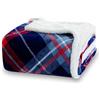 Winthome Coperta Calda e Spessa, Plaid Divano Morbida Soffice, Coperte Invernale Design a Doppio Strato, Pelosa Sherpa Flanella, Blanket Natalizia Adatta a Bambini e Adulti (Scozzese blu, 150x200cm)