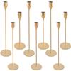 Dazhtu Set di 9 Portacandele in metallo, Candelabro Metallo Oro Portacandele, Cono portacandele vintage, Natale Halloween decorazioni, matrimoni, cene a lume di candela, anniversari，Tre dimensioni