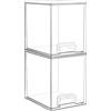 Vtopmart - Cassetti organizzatori impilabili trasparenti da 19,3 cm di altezza, confezione da 2 contenitori in plastica per skincare, cosmetici, articoli per la bellezza, ideali per toelette, bagno