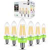 LVWIT Lampadine LED E14 Luce Calda 2700k, Lampadine Filamento Classe A Ultra Efficiente, 2.2W Equivalenti a 40W, 470LM, Forma a Candela C35 Vintage, 95% Risparmio Energetico, Non Dimmerabile, 6 Pezzi