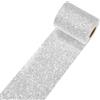 Decotalk Bordo Per Carta da Parati Glitterato Argento 10X600cm Bordi Adesivi Per Pareti Impermeabile Bordo Decorativo Autoadesivo Glitterata Per Aule Uffici Casa Scuola Feste Bordi Adesivo Mobili