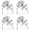 ECSiNG 4 cerniere in vetro in lega di zinco, cerniere per porte in vetro, accessori per mobili, librerie, armadi, argento