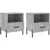 vidaXL Comodini 2 pz Grigio Cemento 40x35x47,5 cm in Legno Multistrato