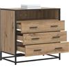 vidaXL Ladenkast 3-Lade Artisanaal eiken 70 x 41 x 70 cm Bewerkt hout