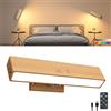 DetarZinLED Bois Applique Murale Sans Fil Rechargeable Hêtre