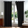Deconovo Tende Oscuranti 100% con Occhielli - Set di 2 Pannelli 140x180 cm Nero, Tende per Interni Moderne per Camera da Letto e Soggiorno