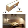 DetarZinLED Applique da Parete Interno,Lampada da Comodino a Batteria,Lampada da Lettura Ricaricabile,Applique Senza Fili Touch,Rotazione a 360°,Moderno Luci LED a muro per Soggiorno,Corridoio