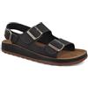 Fly Flot Altopascio, Sandali Uomo in Ecopelle, con Tre Fibbie Regolabili, Sottopiede in Pelle, Nero, 42