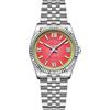 ADDIESDIVE Orologio da uomo e donna, ultra sottile, di lusso, con quadrante in zaffiro sintetico, lunetta scanalata al quarzo, verde kiwi, giallo limone, anguria, rosso, blu, lunetta scanalata, al