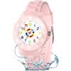 DTKID Orologio Bambini Analogico, Ghiera Girevole, Silicone (Rosa Pallido)